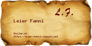 Leier Fanni névjegykártya