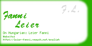 fanni leier business card